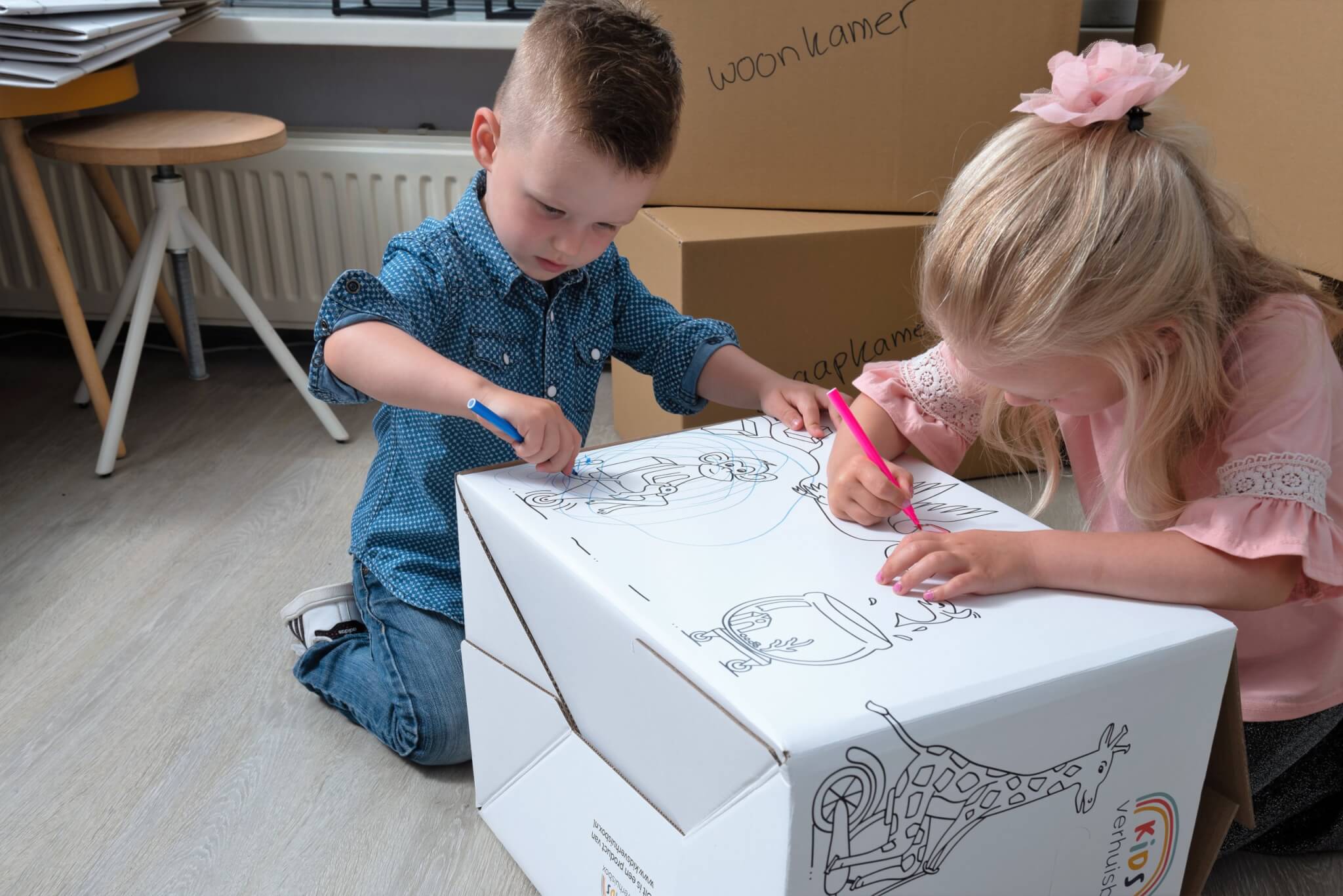 4-6 doos inkleuren 2 kinderen
